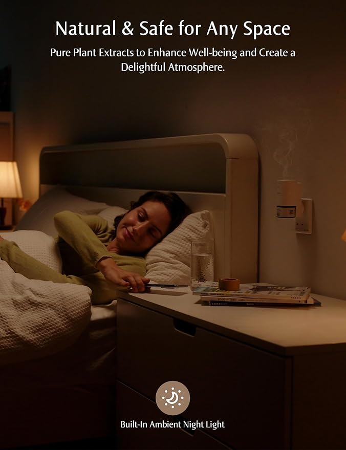 SF101 Waterless Ultrasonic Essential Oil Diffuser–100% Plant-Based,120-Day Natural Air Freshener & Aromatherapy Diffuser for Home,Hotel,Studio–Covers up to 100㎡-Lavender Citrus Musk