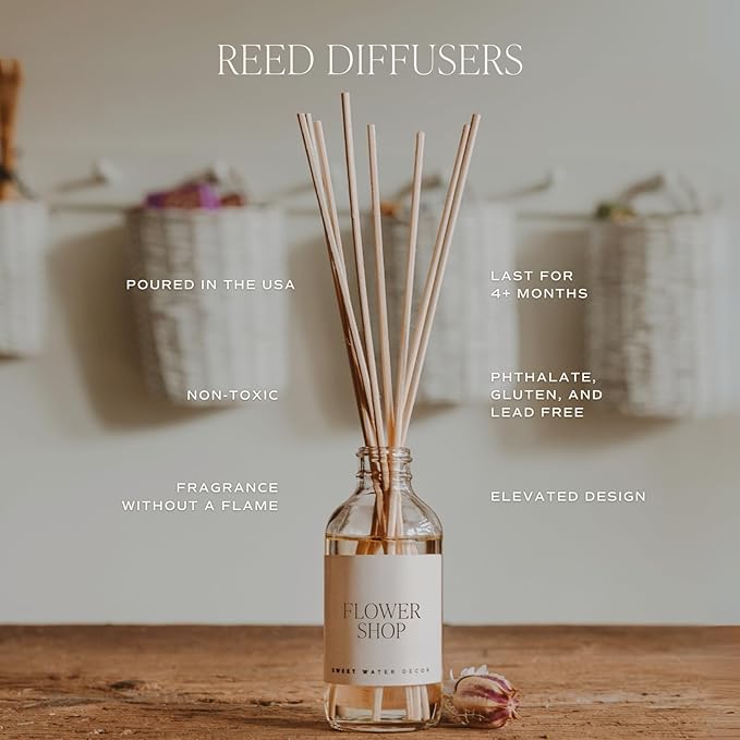 Sweet Water Decor Farmhouse Amber Reed Diffuser Set | Apple, Orange, Pumpkin, Fall Scented Reed Diffusers | Housewarming Gifts | Air Fresheners | Autumn Scents | Aromatherapy