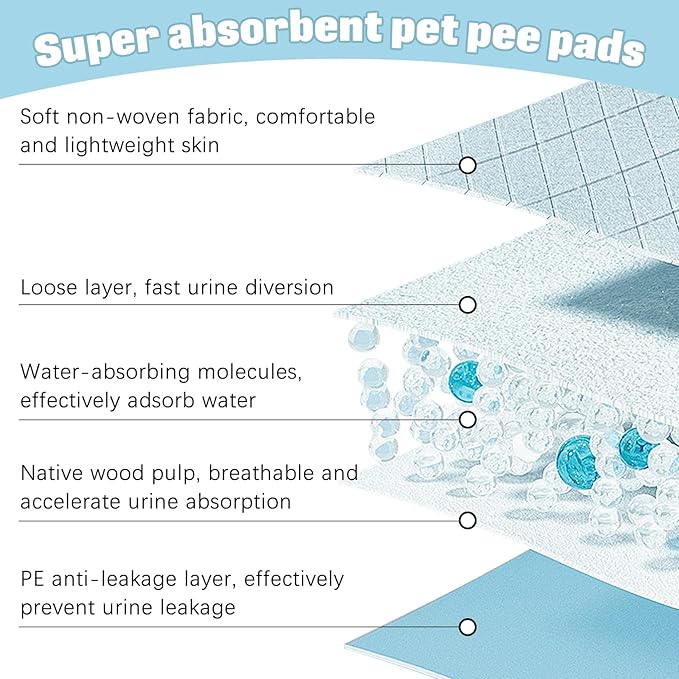 kathson 100PCS Rabbit Pee Pads 18"× 13" Disposable Cage Liners Super Absorbent Black Carbon Odor-Control Bunny Training Pad with Quick-Dry Surface for Bunny Guinea Pig Kitten Hedgehog Small Animals