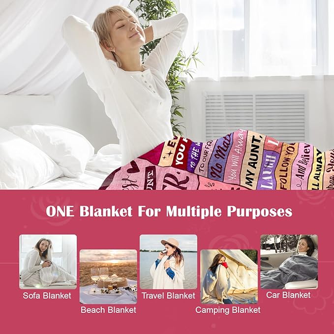 Aunt Gifts - Gifts for Aunt from Niece Nephew - Best Aunts Ever Gift - Great Aunts Gifts - Auntie Gift for Women - Christmas Valentines Day & Mothers Day Birthday - to My Aunt's Blanket 60"x80"