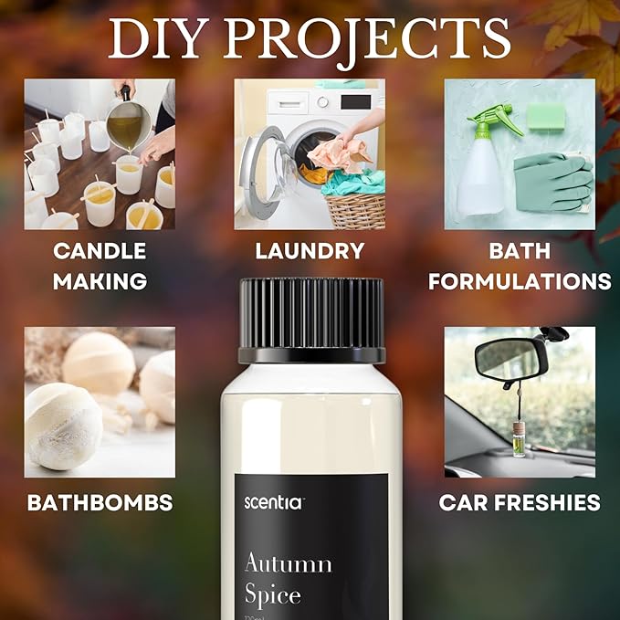 Scentia Autumn Spice Essential Oil Blend – 120ml Fall Diffuser Oil with Pumpkin Spice Notes | Home, Halloween & Thanksgiving Décor | Aromatherapy, Candle & Soap Making