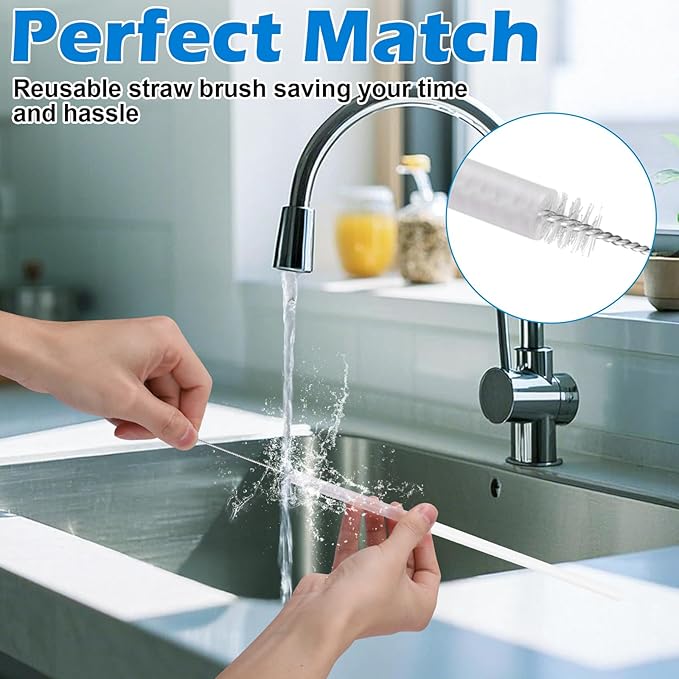 Palksky Water Bottle Cleaning Kit, Brush and Straw Cleaner for Owala, 5 PCS