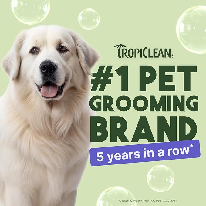 TropiClean Whitening Dog Shampoo, Professional Dog Shampoo, Whitening & Brightening, For All Coat & Color Types, Puppy Safe, Made in USA, 1 Gallon