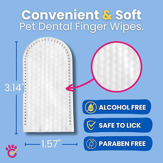Dr. Paws: Pet Dental Finger Wipes - Natural Ingredients, Easy to Use Dog Teeth Cleaning Wipes for Effective Dog Teeth Cleaning - Ideal Dog Dental Wipes for Optimal Oral Hygiene