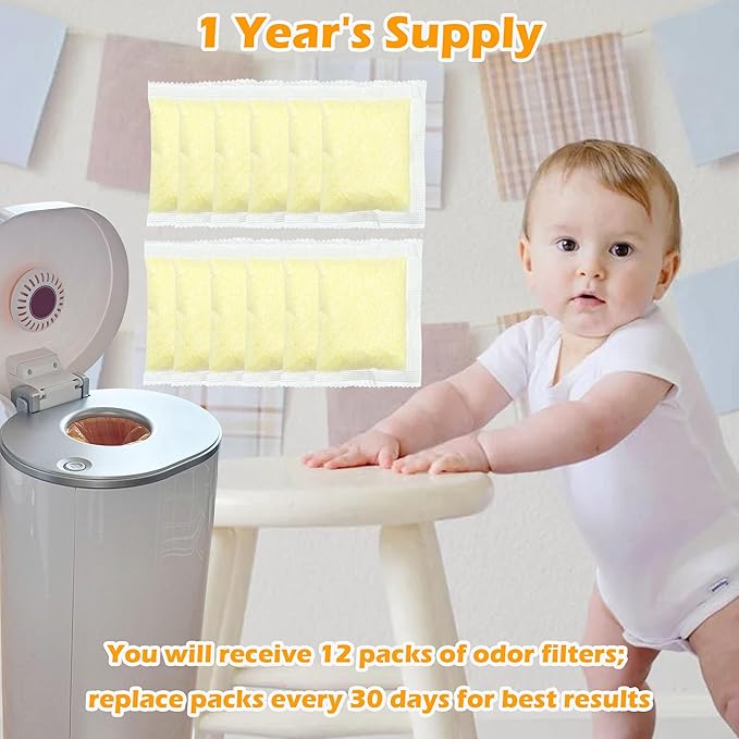 12 Pack Deodorizers Refills for Munchkin Pail Diaper, Diaper Pail Odor Removing for Munchkin deodorizing Discs