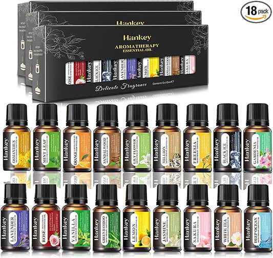 Luxury Essential Oils Set 18x10ml - 18 Blends for DIY, Gifts & Aromatherapy at Home