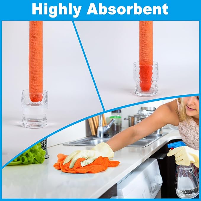 Microfiber Cleaning Cloths – 50 Pack, 15"x15" Ultra Soft, Lint-Free, Quick-Dry Towels for Cleaning Car, Home, Kitchen & Garage – Reusable Microfiber Rags