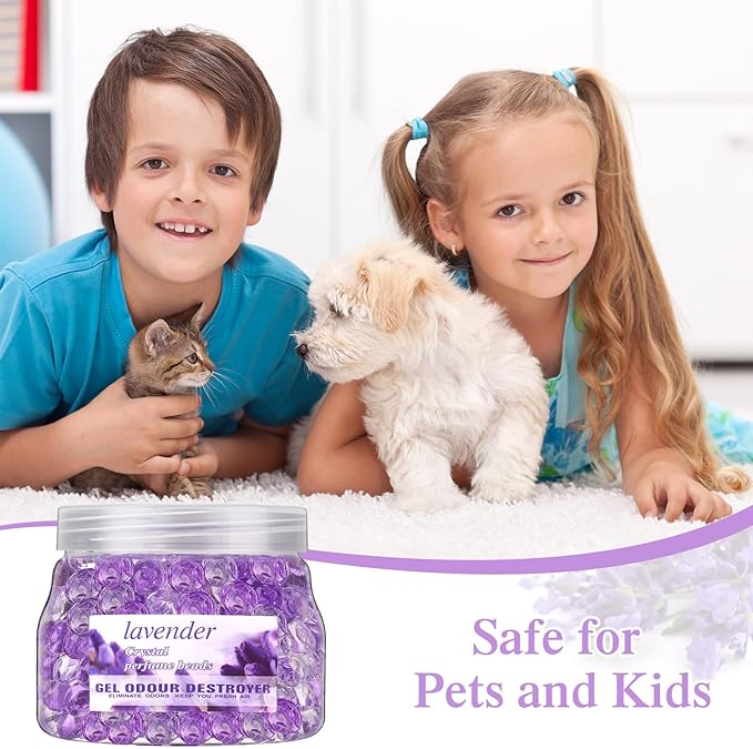 Timgle 12 Pack Odor Eliminator Gel Beads Bulk 10 Ounces Air Freshener Gel Beads Odor Eliminator for Home, Bathrooms, Cars, Boats and Pet Areas(Lavender Scent)