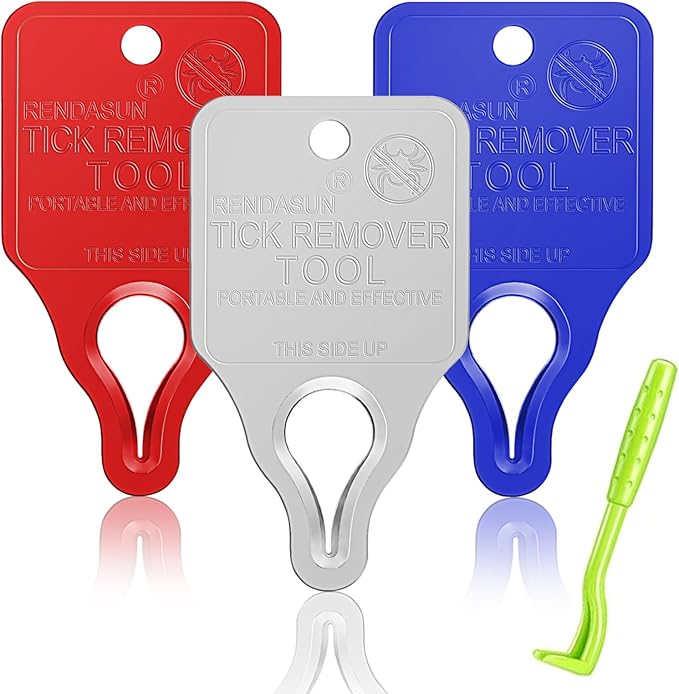 Tick Remover Tool Portable with Tick Removal Tweezers Suitable for Pet and Humans, Safe and Reliable, Quick Highly Effective, Pain-Free, Essential Tick Remover Key Tools for Outdoor Activities-3 Pack