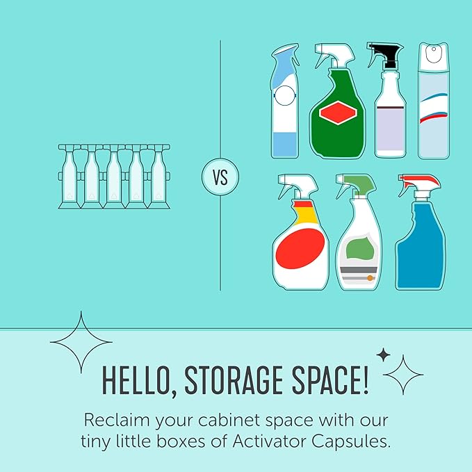 Force of Nature Multi-Purpose Cleaner, Disinfectant & Deodorizer Year Supply Bundle - Reusable Bottle, 50 Refills - EPA Registered, Toxin-Free, All-Purpose Natural Cleaning Supplies