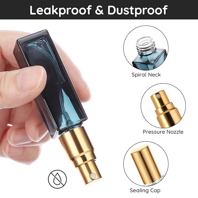 Segbeauty 0.34oz Atomizer Sprayer for Perfume, 10pcs Glass Perfume Bottles Empty, 10ml Travel Refillable Cologne Bottle Portable Sprayer Atomizer Travel Accessory Toiletries Cosmetic Dispenser Bottle