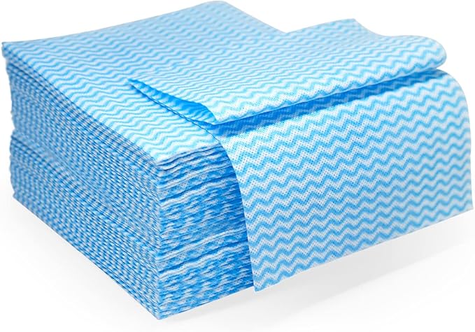 Reusable Cleaning Cloths Dish Paper Towels, Domestic Cleaning Towels, Multipurpose Quick-Dry Rag Dish Cloths Heavy Duty Handy Wipes for Kitchen 25 Count 14.2"X15.7", Blue