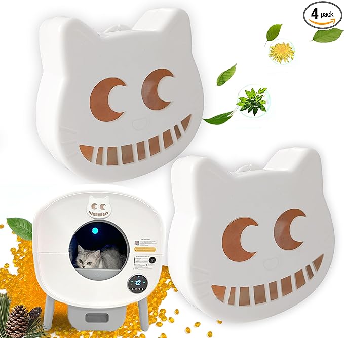 NewKe Cat Deodorizer Pod for Cumrige Self Cleaning Litter Box, Universal Odor Deodorant Compatible with Self-Cleaning Litter Box,Includes 2 OdorTrap Pod and 2 Odor Remover Refills Bags