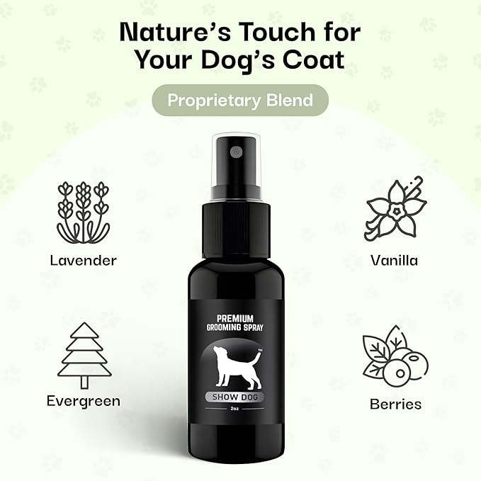 605Products | Premium Dog Cologne and Odor Eliminator - Long Lasting Dog Perfume Made with Essential Oils - Spray Deodorant for Smelly Dogs, Dog Grooming Spray 3pack (Show Dog, 2oz Spray Bottles)