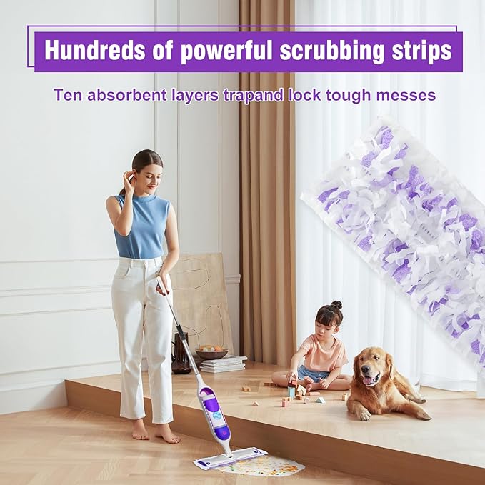 36 Pack Disposable Power Mop Refills Pads for Swiffer Power Mop,Swifter Spray Wet Pads Refill,Disposable Spray Mopping Pads Refills for Multi-Surface Floor Cleaning