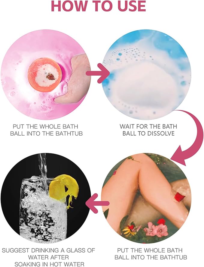 Natural Handmade Bath Bombs Salt Balls Gift Set, 12 PCS with Sea Salt & Shea Butter, Moisturizing Dry Skin, Stress Relief, Bubble Bath, Perfect Care Relaxing Spa Gifts for Women, Men & Kids