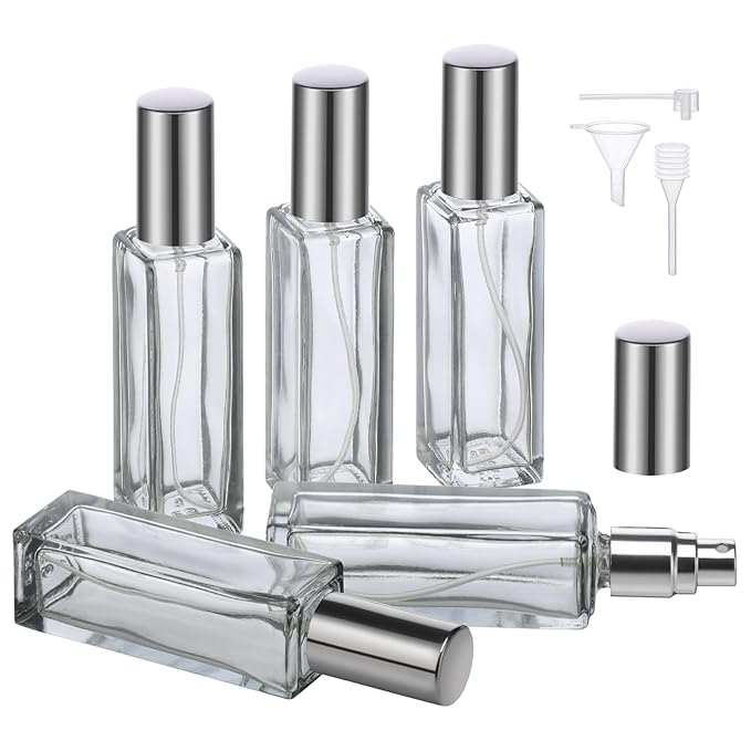 Segbeauty Travel Size Perfume Refill Bottle, 5 Set of 20ml Glass Perfume Spray Bottle Atomizer, Mini Portable Travel Cologne Dispenser Fine Mist Sprayer Toiletries Accessories Kit for Men Women