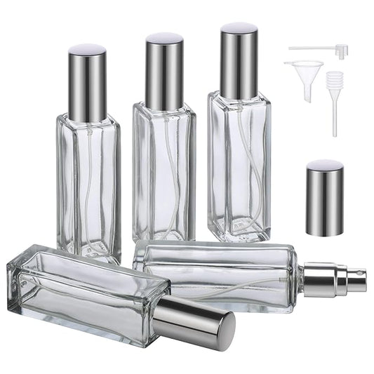 Segbeauty Travel Size Perfume Refill Bottle, 5 Set of 20ml Glass Perfume Spray Bottle Atomizer, Mini Portable Travel Cologne Dispenser Fine Mist Sprayer Toiletries Accessories Kit for Men Women
