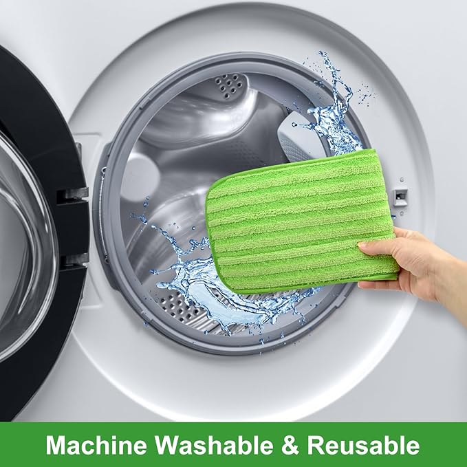 4 Pack Microfiber Mop Pads for Swiffer XL Mops Reusable Wet and Dry Mopping Cloths Compatible with Swiffer Sweeper XL,Washable XL Mop Refill Replacement for All Hardwood Dry & Wet Cleaning