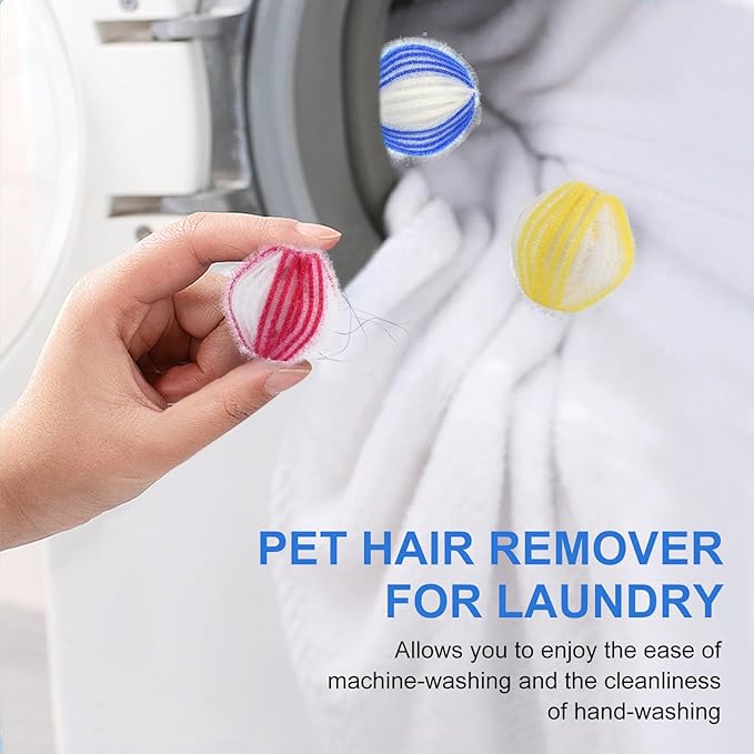12 PCS Pet Hair Remover for Laundry, Reusable Dog & Cat Hair Catcher for Clothes & Bedding, Lint Catcher Laundry Balls in Washing Machine, Dryers
