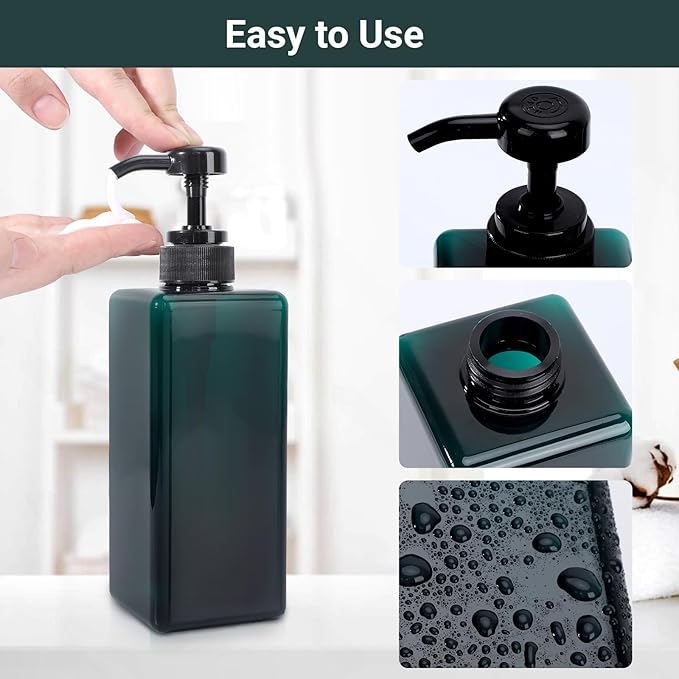 Suream Shampoo Dispenser Bottle - 22oz/650ml, Plastic Body Lotion Bottles with Pump, 3Packs Large Capatity Empty Containers for Bathroom Shower, Lotion, Liquid Soap, Baby Care, Hand Care, Massage Oil