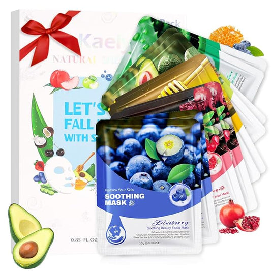 Kaely 10 Pack Variety Face Masks for Kids, Kids Face Mask Spa Day Kit Supplies, Spa Party Favors for Teens Girls Night, Sheet Facial Mask Skincare Gifts Set, Hydrating Soothe for All Skin Types, 04