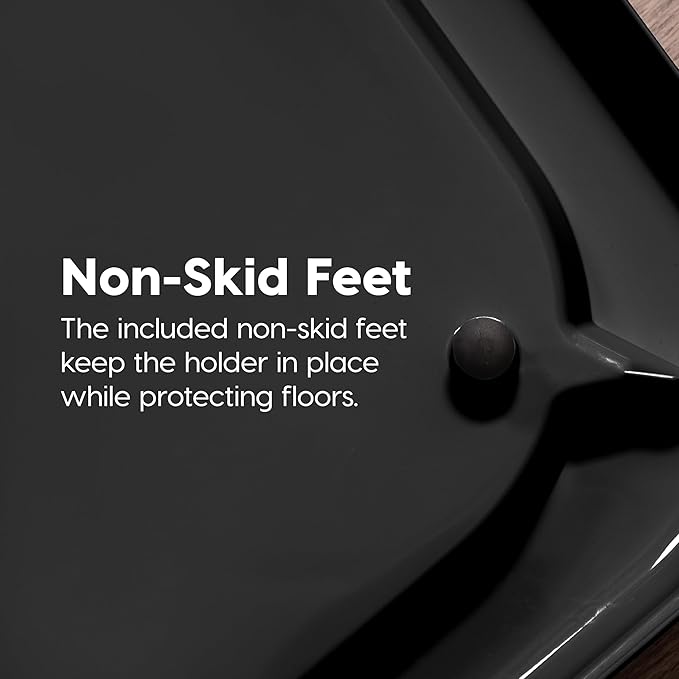 IRIS USA Pee Pad Holder - for Regular Sized Dog and Puppy Pee Pads, Secured Latches, Non-Skid Feet, High Polish Finish for Easy Cleaning, Leak Protection, Fits 22"x22" Pad or Larger, Black/Gray