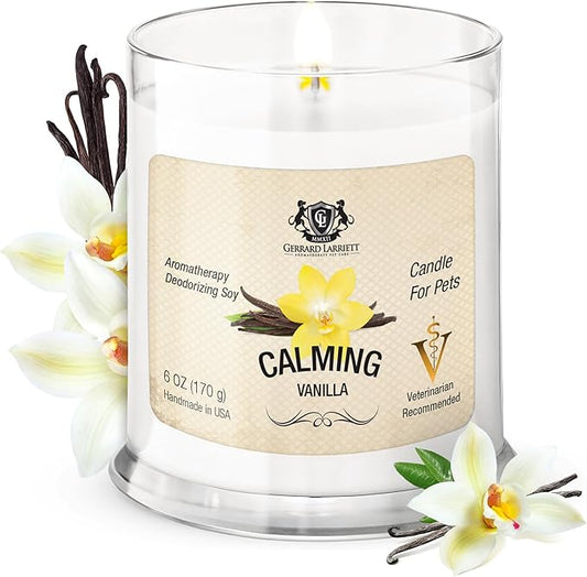 Pet Odor Eliminator Candle Calming Vanilla Scented Candle, Calming Candles Aromatherapy for Home Decor, Soy Wax Pet Candles Odor Eliminator for Animal Lover, Aromatherapy by Gerrard Larriett