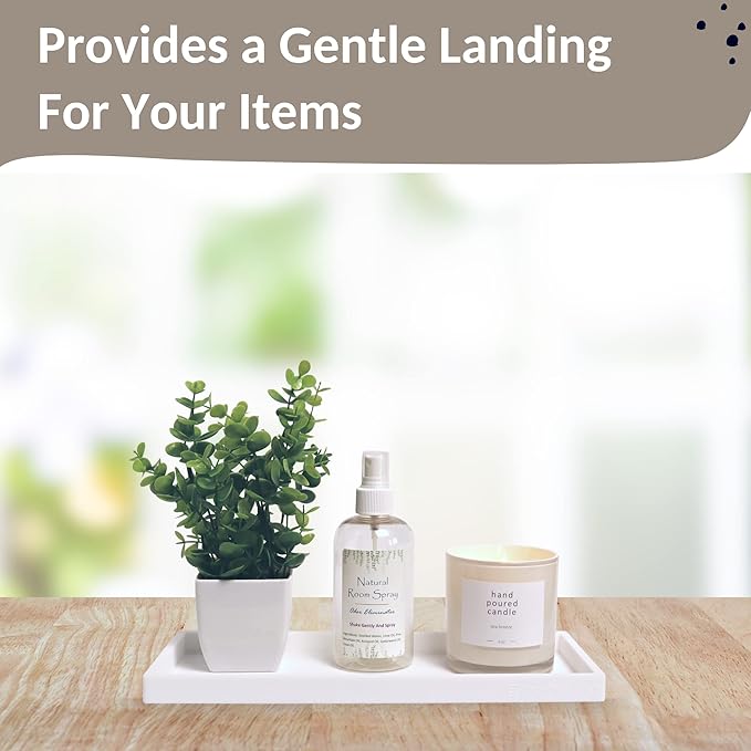 Countertop and Vanity Tray - 2 PC Large 11.7" Silicone Bathroom Trays, Counter Organizer, Dish Soap Sponge Holder Kitchen Sink Tray Organizer, Sink Caddy Toothbrush Key Kitchen Soap Trays