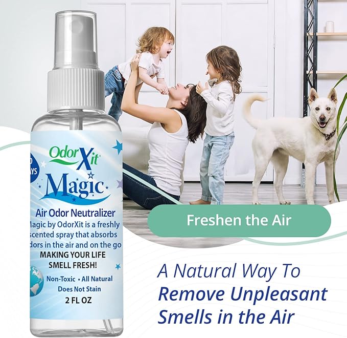 OdorXit Magic Air Odor Neutralizer Spray, Powerful Dog & Cat Urine Odor Neutralizer, Safe Air Refresher for Home, Safe Odor Absorber for Pet, Closet & Any Strong Odor Remover, 2oz