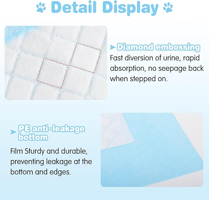 kathson 100PCS Guinea Pig Cage Liners Disposable 13" x 18" Rabbit Disposable Potty Training Pad Super Absorbent & Leak-Free Pet Supplies for Bunny Kitten Small Dog Guinea Pig