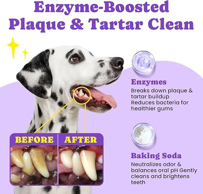 No-Rinse Dog Dental Care Wipes, Cat & Dog tooth brushing kit, Dog Wipes for Pet & Cat Teeth Cleaning, Dog toothbrush Finger Dental Wipes to Remove Plaque & Tartar, Disposable Dog Wipes - 50 Count