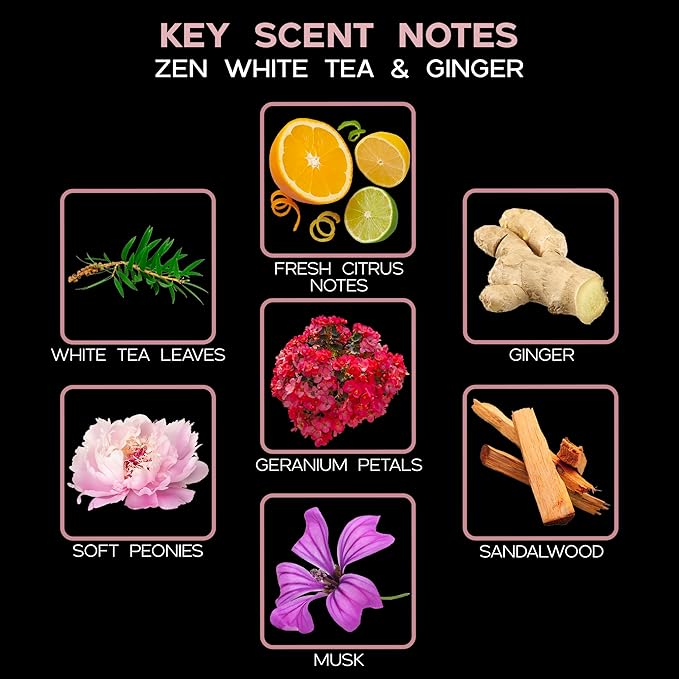 LOVSPA Zen White Tea & Ginger Diffuser Oil - Luxury Essential Oils for Diffuser Refill & Air Freshener Room Spray - Long-Lasting & Natural Home Fragrance, Scented Oil for Diffusers, USA Made, 4oz