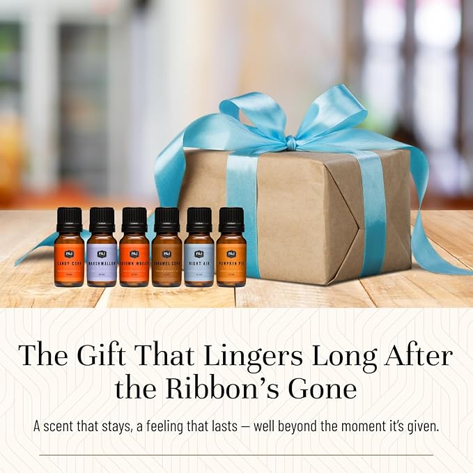 P&J Fragrance Oil Autumn Set | Brown Sugar, Apple, Harvest Spice, Vanilla, Forest Pine, and Snickerdoodle Candle Scents for Candle Making, Freshie, Soap Making Supplies, Diffuser Oil Scents