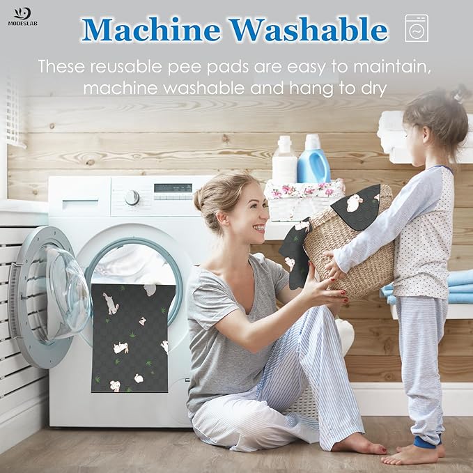 2-Pack Guinea Pig Cage Liner, 24" x 47" Reusable Guinea Pig Bedding Washable Absorbent Pee Pads for Dogs Rabbit Chinchilla Hamster, Leakproof & Anti Slip