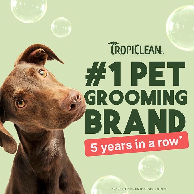 TropiClean 2-in-1 Dog Shampoo and Conditioner, Professional Dog Shampoo, Puppy Safe, Moisturizing Detangler, USA Made, Watermelon Scent, 2.5 Gallon