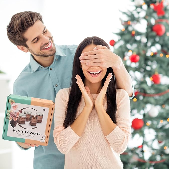 Candles for Home Scented, Candle Gift Set for Thanksgiving Christmas Holiday, Natural Non Toxic Soy Candles for Women, Aromatherapy Candles for Meditation | Yoga | SPA | Relaxing,7.1 oz - Pack of 4