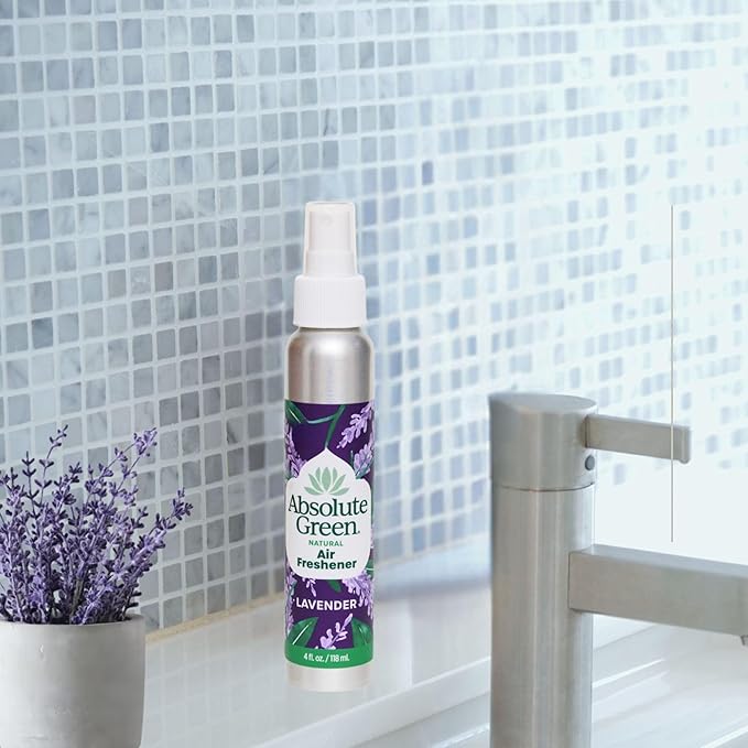 Absolute Green Air Freshener Room Spray, Non-Toxic, Cover Odors, Safe around Kids and Pets, Natural Lavender Scent 4oz (1 Pack)