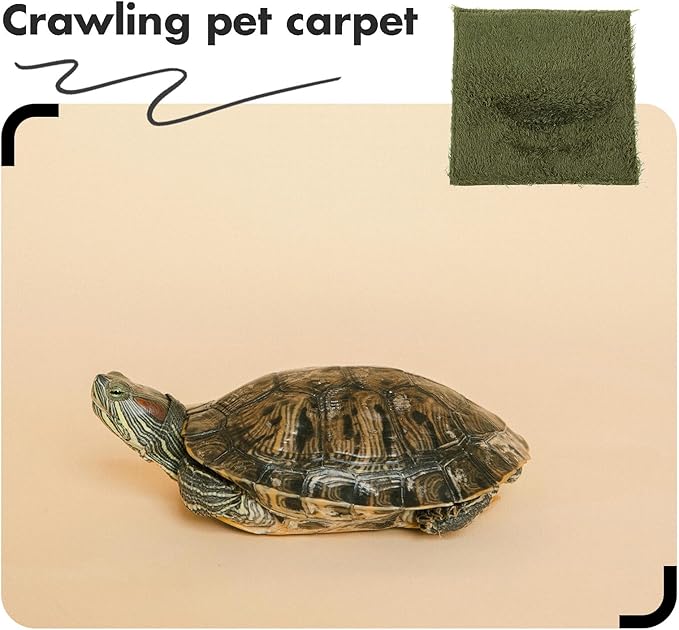 GANAZONO Reptile Carpet Bedding Mat for Turtles Lizards Tortoises Climbing Pets Supplie Terrarium Liner Reusable Non-Adhesive Moss Substrate for Comfortable Habitat
