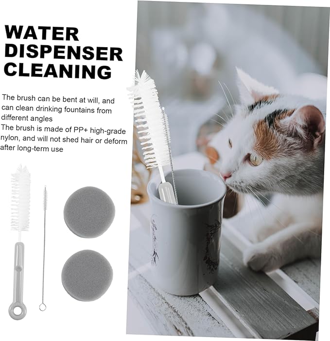 3sets Pet Feeder Sponge Cleaning Brush Portable Water Fountain Cleaner for Dogs Cats Easy Maintenance for Pet Bowls for Daily Use