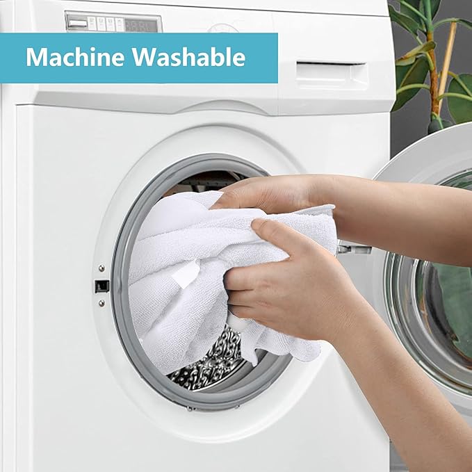 HOMEXCEL White Microfiber Cleaning Cloth, 8 Pack Cleaning Towels for Kitchen, Lint Free, Scratch-Free, Highly Absorbent, and Reusable Cleaning Rags for House, Window and Glass, Cars, 11.5 X11.5 inch