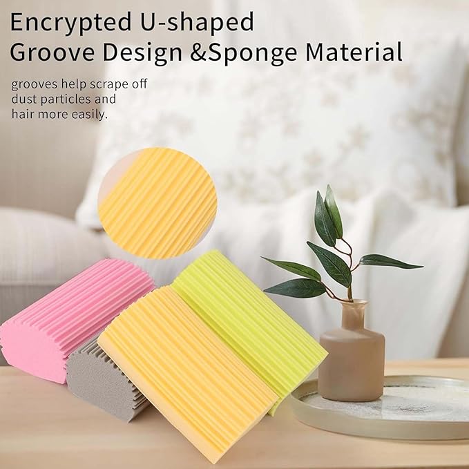 Damp Clean Duster Sponge 4 Pack,Magic Sponges Eraser Baseboard Cleaner Tool,Reusable Household Cleaning Sponge for Blinds, Glass, Railings, Mirrors, Floorboards, Fan Blades, Vents(Multi Color)