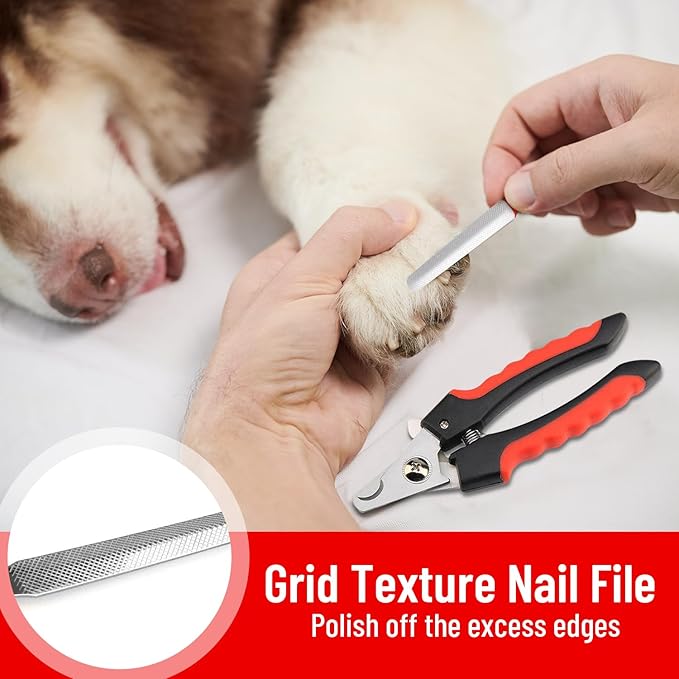 Pet Hair Remover Glove - 4-in-1 Grooming Kit with Hair Removal Glove, Nail Clippers, Comb & File - Dog & Cat Grooming Tools for Furniture, Clothes & Fur”