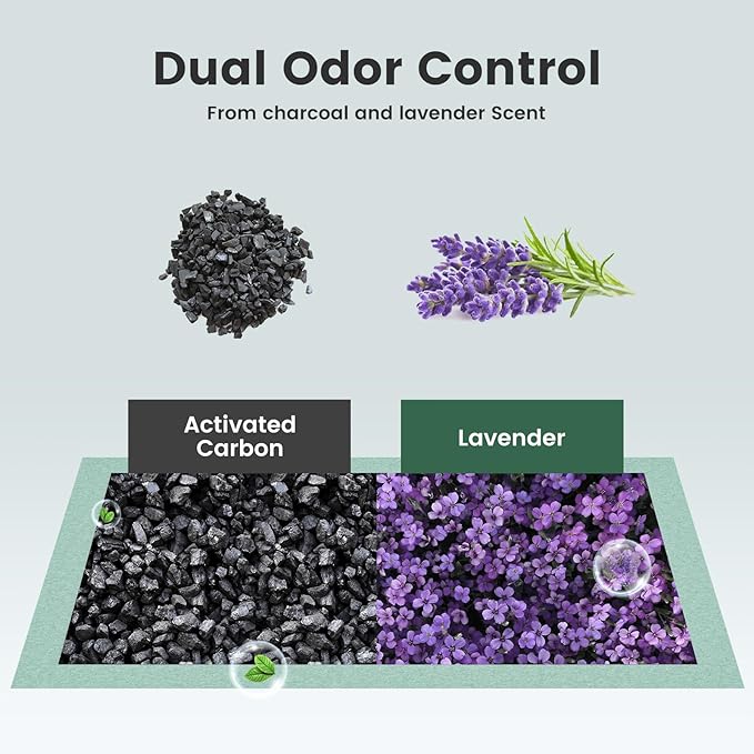 Cat Pads Refills for Litter Box, Lavender Scented 16.9"x11.4" Odor Control Cat Pee Pads with Activated Carbon for Breeze Litter System(20Counts/Green)