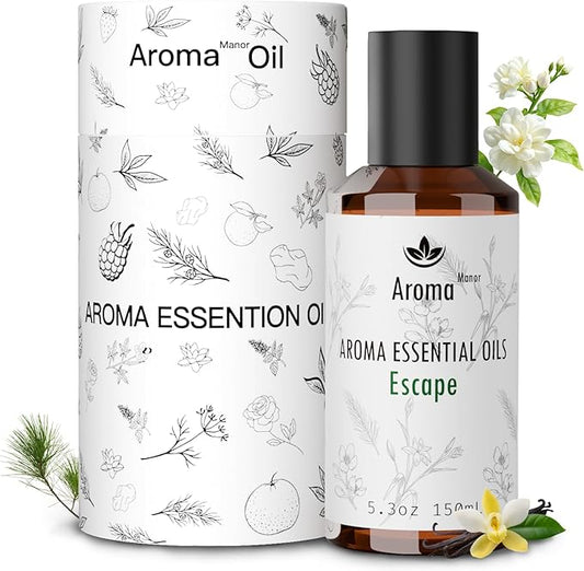 Fragrance Oil - Escape Essential Oil Blend - Luxury Hotel Inspired Home Aromatherapy Diffuser Oil - Orange Blossom, Vanilla, Jasmine, Cedar - for Diffuser, Humidifier, Ultrasonic, Reed - 150ML