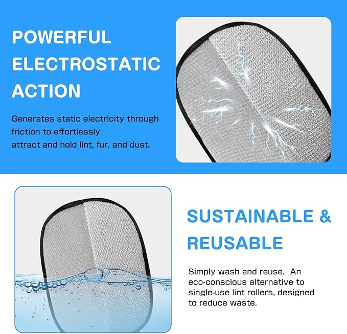 2 Packs Pet Hair Removal Gloves for Cats & Dogs, 2025 Upgraded Pet Grooming Gloves for Shedding & Massage, Reusable Cat Hair Remover Glove for Clothes, Furniture & Bedding