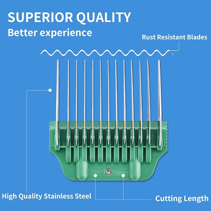 22MM 7/8Inch Pet Grooming Clipper Attachment Guard Comb, for Wide A5 Blades, Compatible with Andis, Conair, Wahl, Laube, Thrive, Bucchelli, or other A5 Series, Only Fit for 10W/15W/30W Wide Blade