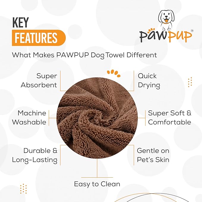 Dog Towels for Drying Dogs Super Absorbent Microfiber Pet Grooming Towel for Dogs, Cats and Other Pets (55 x 28 Inches, Brown)