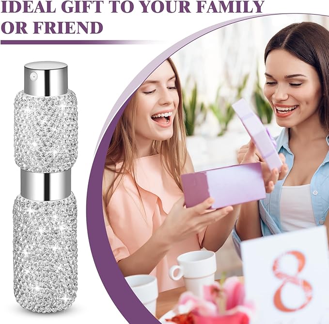 Portable 8ML Perfume Travel Refillable Bottle, Travel Size Perfume Refill Atomizer Bottle,Mini Spray Bottle Empty for Refill(2pc)