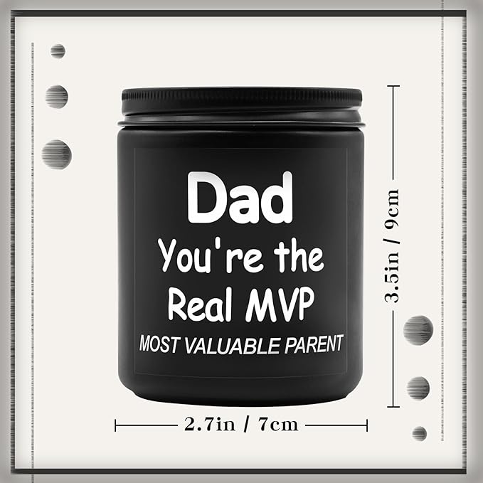 Lihome Gifts for Dad from Daughter Son - Funny Fathers Day & Birthday &Thanksgiving & Christmas Gifts, Smoke d Vanilla Scented Candle (7OZ)